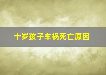 十岁孩子车祸死亡原因