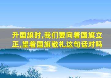 升国旗时,我们要向着国旗立正,望着国旗敬礼这句话对吗