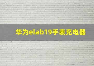 华为elab19手表充电器