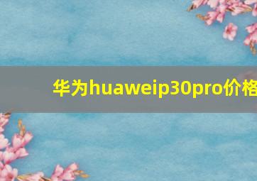 华为huaweip30pro价格