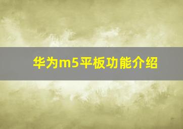 华为m5平板功能介绍