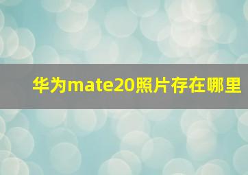 华为mate20照片存在哪里