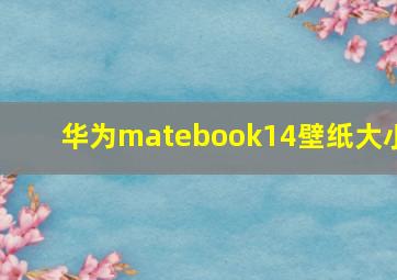 华为matebook14壁纸大小