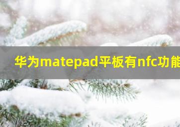 华为matepad平板有nfc功能吗