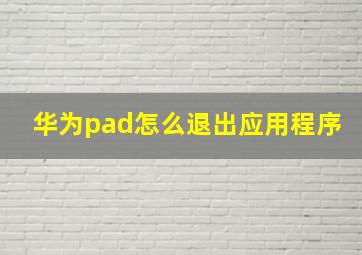 华为pad怎么退出应用程序