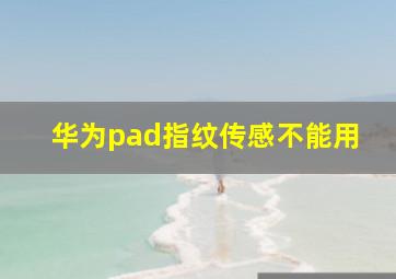 华为pad指纹传感不能用