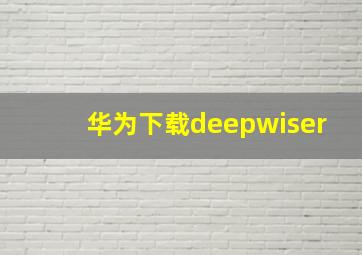 华为下载deepwiser