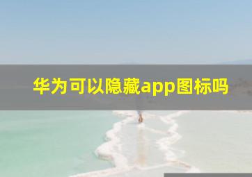 华为可以隐藏app图标吗