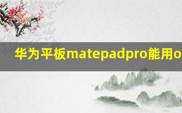 华为平板matepadpro能用office