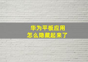 华为平板应用怎么隐藏起来了