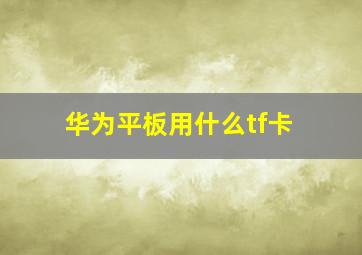 华为平板用什么tf卡