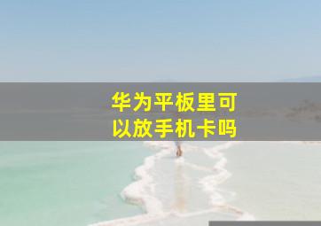 华为平板里可以放手机卡吗