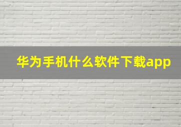 华为手机什么软件下载app