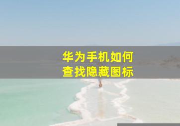 华为手机如何查找隐藏图标