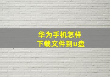 华为手机怎样下载文件到u盘