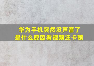 华为手机突然没声音了是什么原因看视频还卡顿