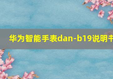 华为智能手表dan-b19说明书