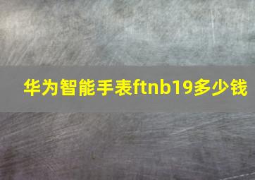 华为智能手表ftnb19多少钱