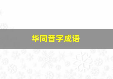 华同音字成语