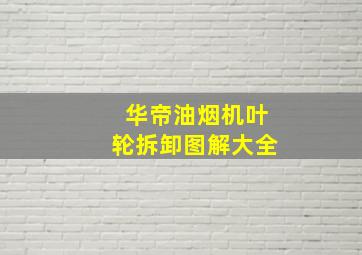 华帝油烟机叶轮拆卸图解大全