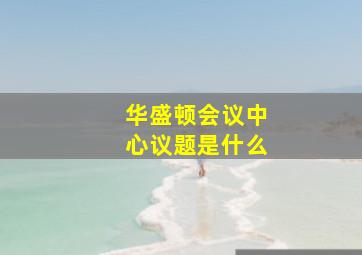 华盛顿会议中心议题是什么