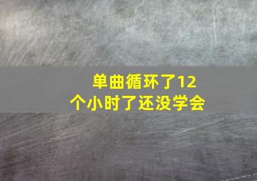 单曲循环了12个小时了还没学会