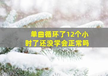 单曲循环了12个小时了还没学会正常吗