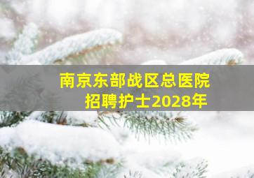 南京东部战区总医院招聘护士2028年