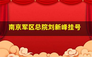 南京军区总院刘新峰挂号