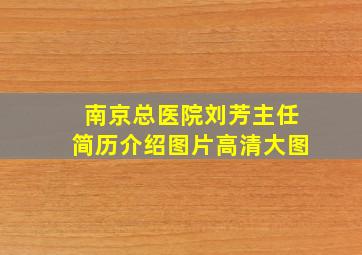 南京总医院刘芳主任简历介绍图片高清大图