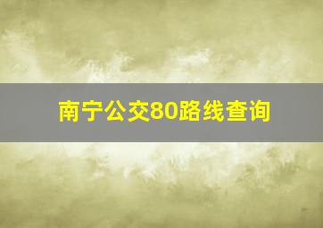 南宁公交80路线查询