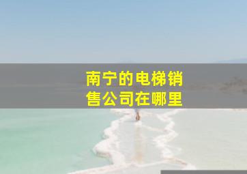 南宁的电梯销售公司在哪里