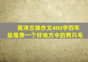 南浔古镇作文400字四年级推荐一个好地方中的两只毛