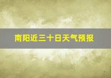 南阳近三十日天气预报