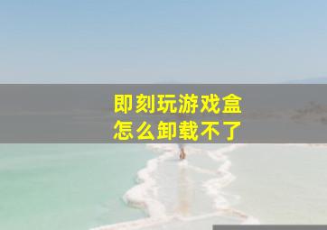 即刻玩游戏盒怎么卸载不了