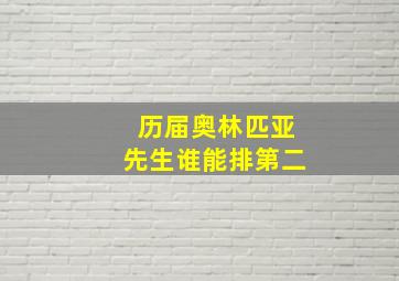 历届奥林匹亚先生谁能排第二