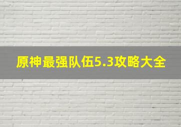 原神最强队伍5.3攻略大全