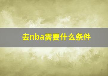 去nba需要什么条件