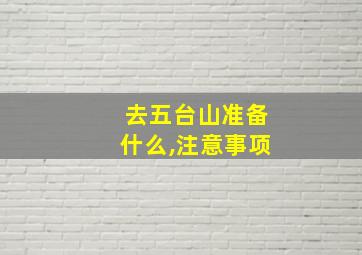 去五台山准备什么,注意事项