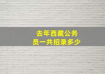 去年西藏公务员一共招录多少