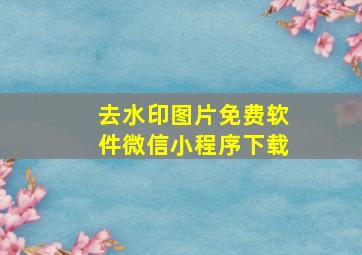 去水印图片免费软件微信小程序下载