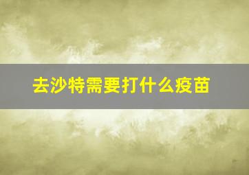 去沙特需要打什么疫苗