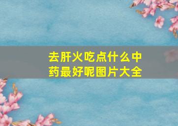 去肝火吃点什么中药最好呢图片大全