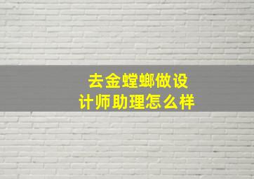 去金螳螂做设计师助理怎么样