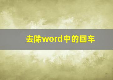 去除word中的回车