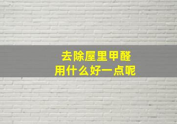 去除屋里甲醛用什么好一点呢