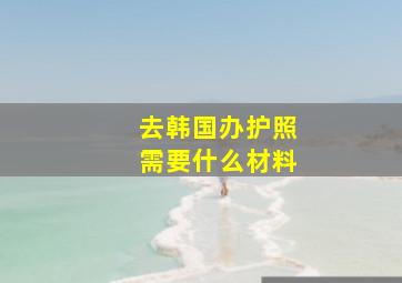 去韩国办护照需要什么材料