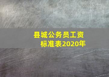 县城公务员工资标准表2020年