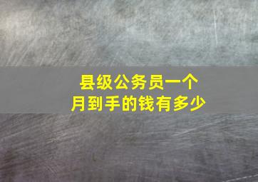 县级公务员一个月到手的钱有多少