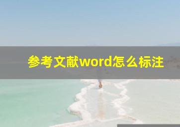 参考文献word怎么标注